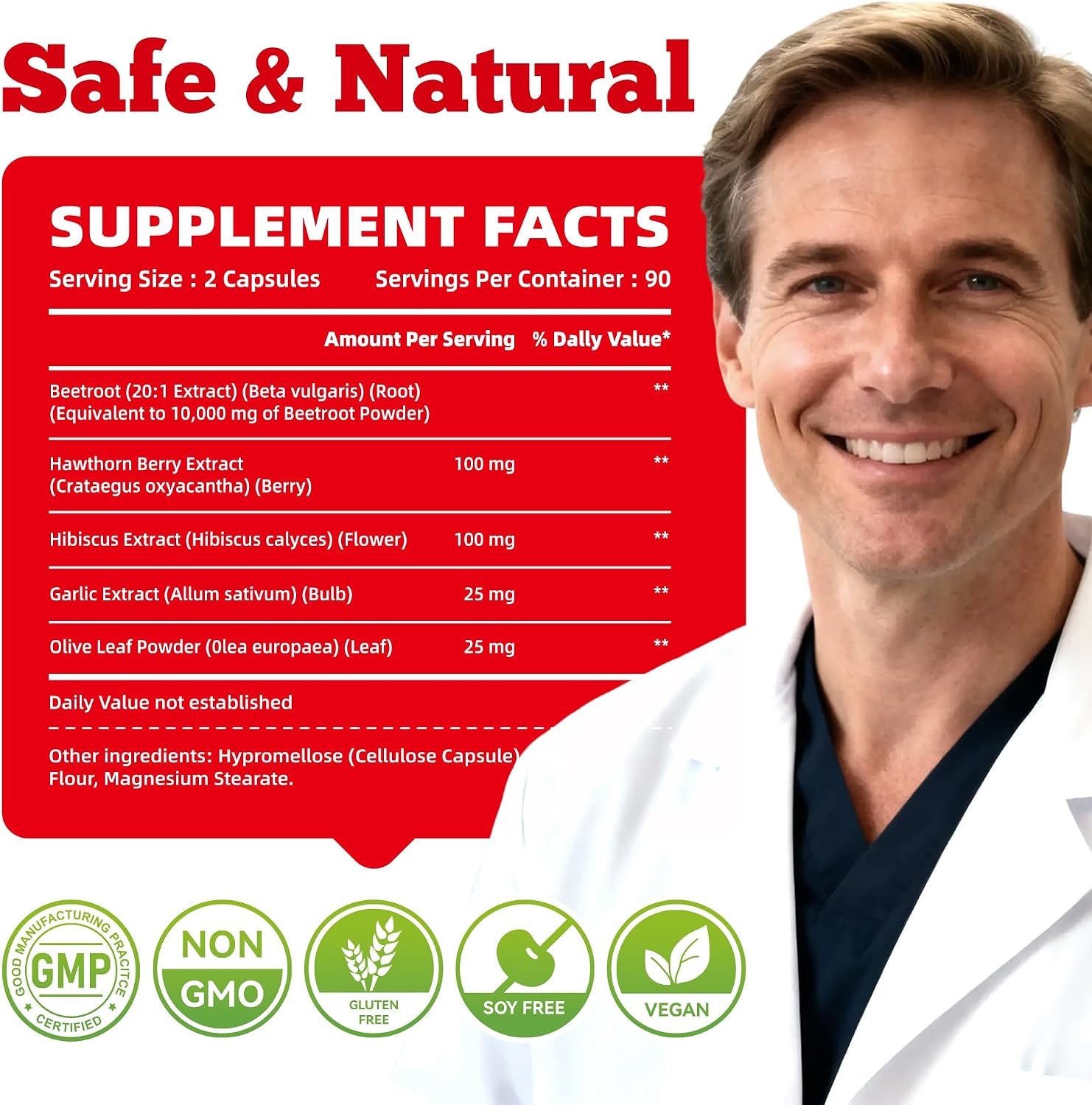 Beet Root Capsules - Super Beets Supplements from Fresh Beetroot Extract for Nitric Oxide, Blood Pressure & Heart Health Support- 180 Capsules
