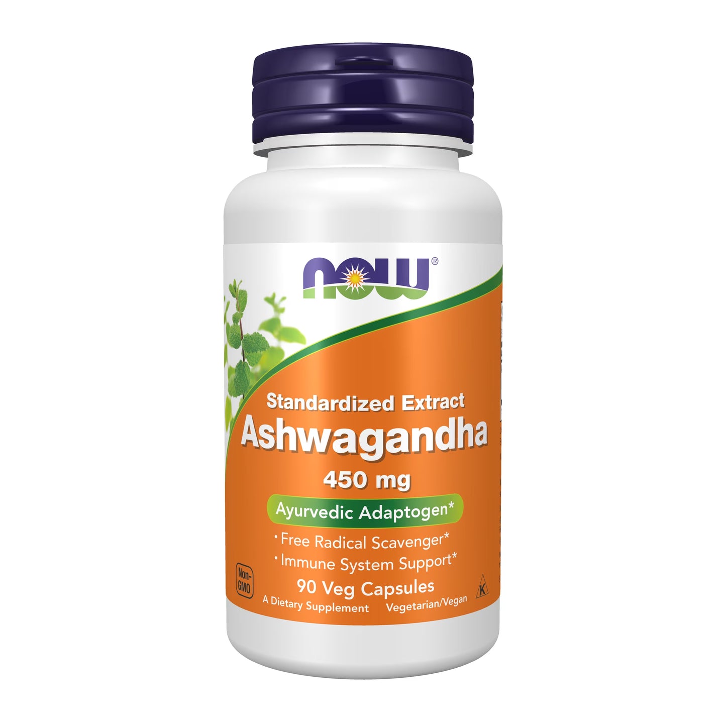 Supplements, Ashwagandha (Withania Somnifera) 450 Mg (Standardized Extract), 90 Veg Capsules